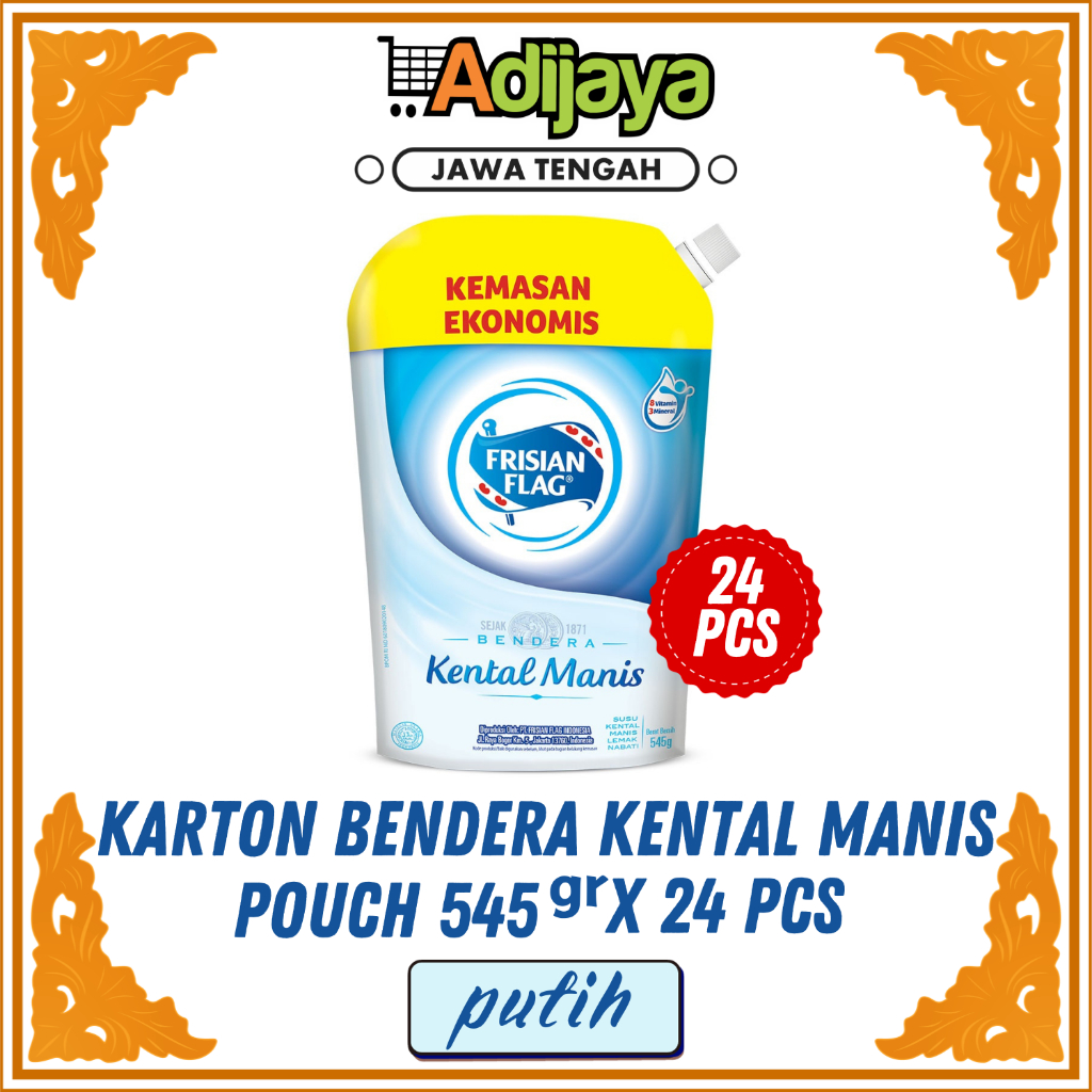 

(KARTON) 24Pcs Susu Bendera Frisian Flag Kental Manis Putih & Coklat Pouch 545gr