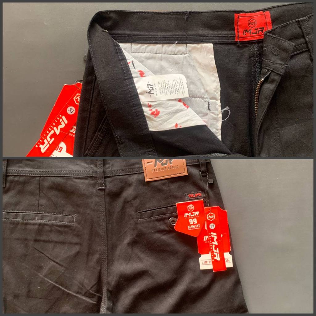 Celana Panjang Pria Chino Cowok Dewasa 28 Sampai 38 Bahan Melar Elastis Slimfit Casual Style Hitam Kerja Kantoran