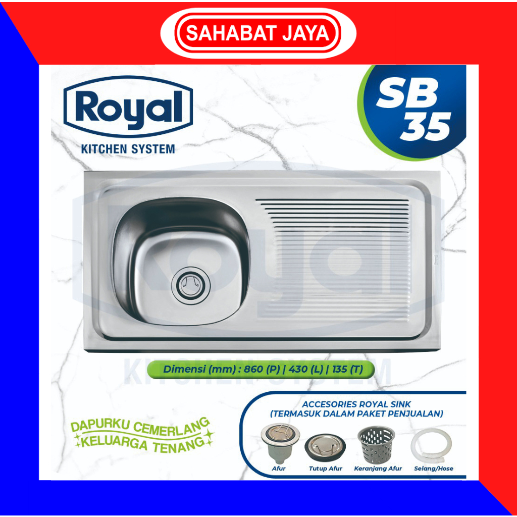 ROYAL KITCHEN SINK SB 35 BAK CUCI PIRING MINIMALIS SET