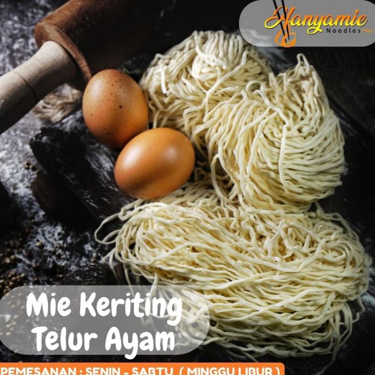 

Promo Mie ayam bakmi mentah hanyamie dengan telur ayam isi 10 pcs Baru