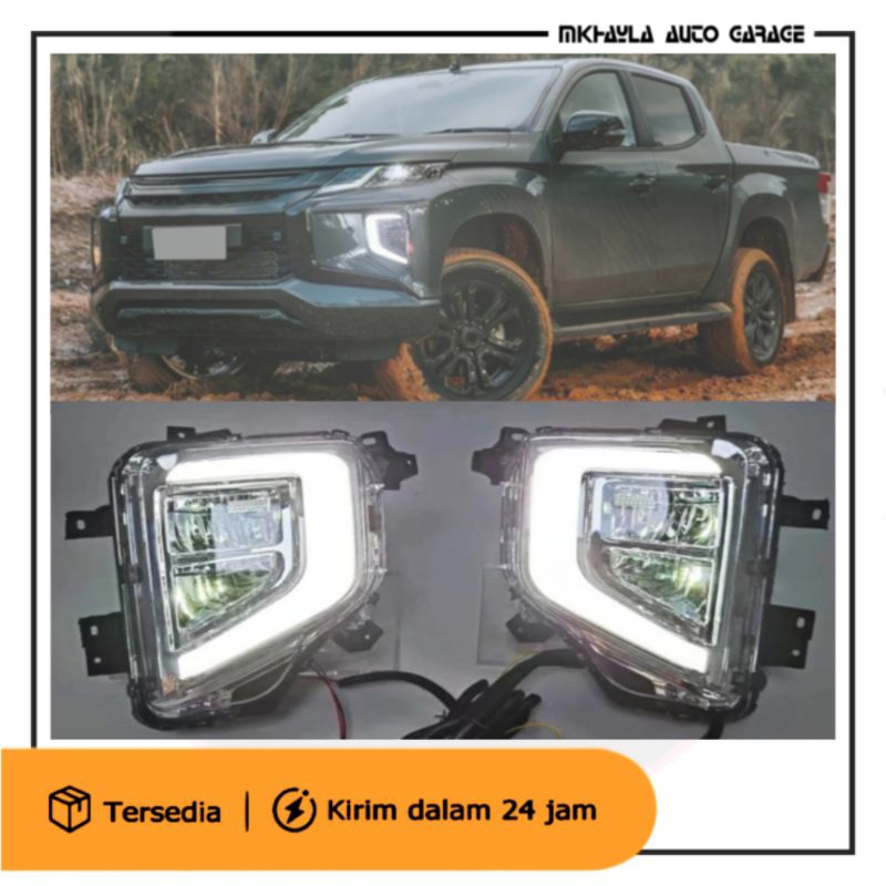 Lampu Foglamp Lampu Kabut DRL Mitsubishi Triton 2019 Up