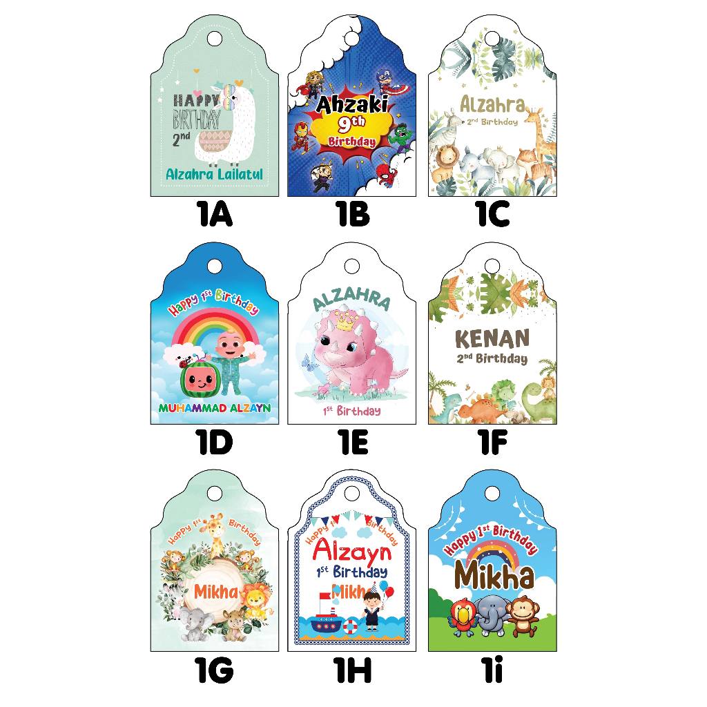 

25 PCS Hang Tag Ulang Tahun Anak Custom Bebas Desain