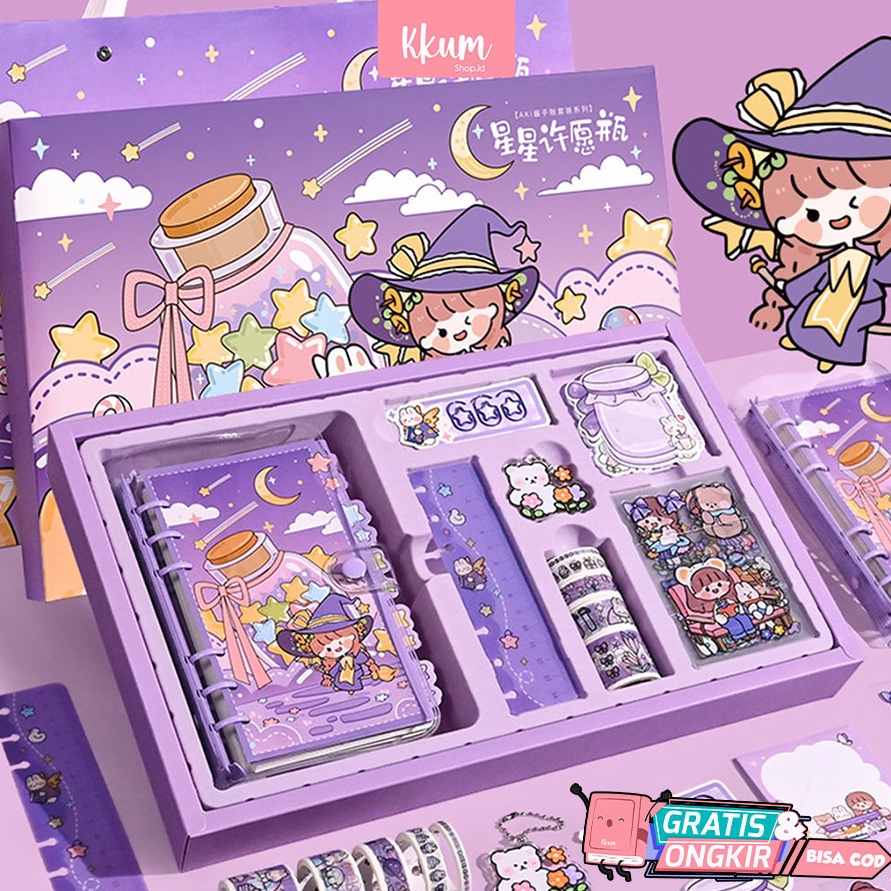 

12.12 Brand 9 in1 gift set/ Hadiah ulang tahun journal kit set/ Diary lucu set/ Buku tulis catatan anak grosir