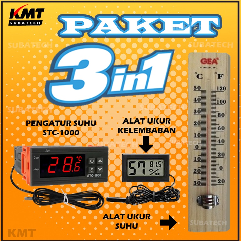 PALING LARIS Paket Thermostat Termostat Digital STC-1000 Termometer Higrometer Thermometer Hygromete