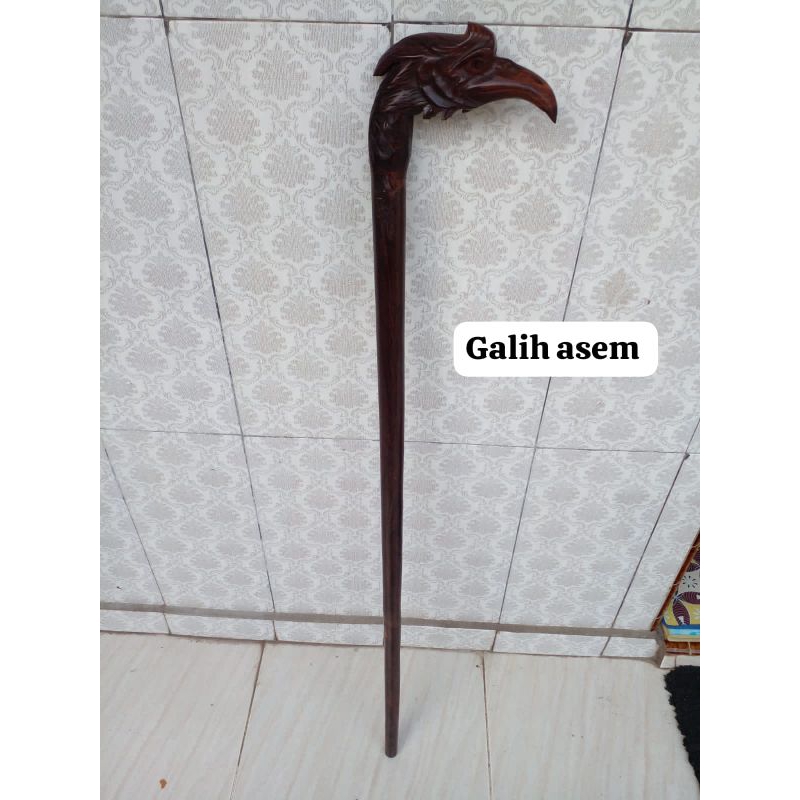 Tongkat Jalan Kayu Galih Asem Ukir Garuda