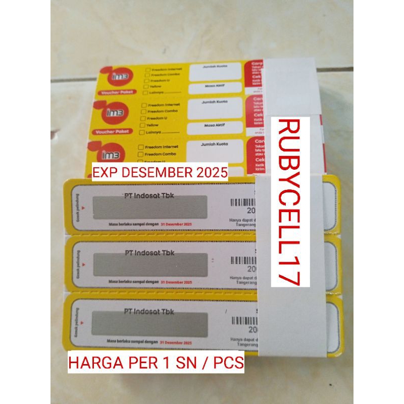 VCR INDOSAT KOSONG HARGA PER 1SN/PCS EXP DESEMBER 2025