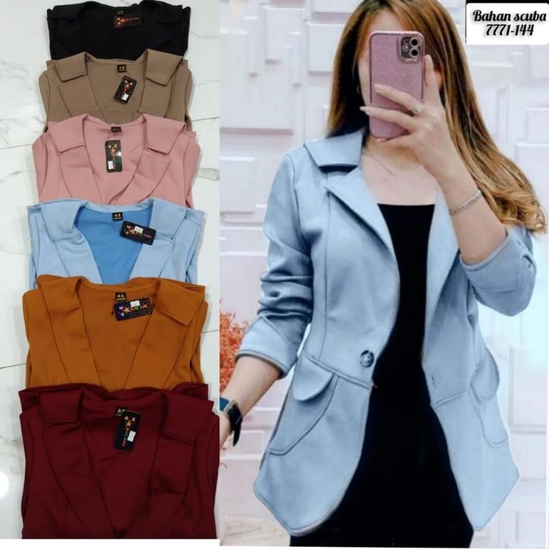 Shireen Blazer Suede Import || Korean Look