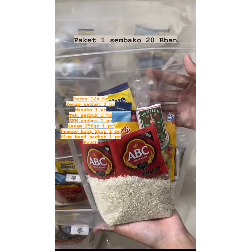 

Paket 1 sembako/ jumat berkah/berbagi/sembako mini 20 ribuan