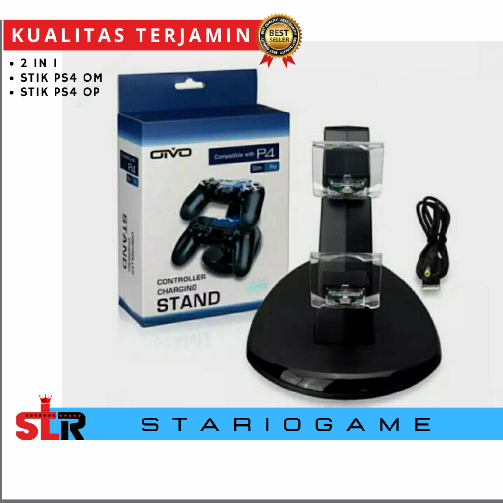 Charging dock stik ps4 ori Charger stick ps4 op ori pabrik Cas stik ps4 plus usb charger