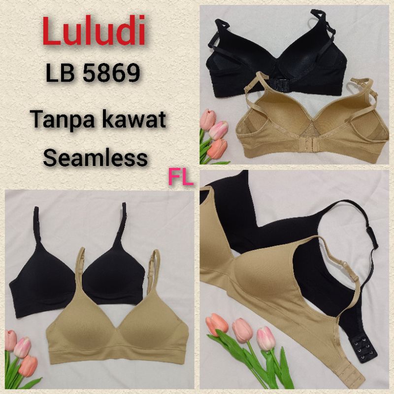 Sale Bra Luludi by wacoal model seamless tanpa kawat cut lebel Uk 34/36/38 cup b. c