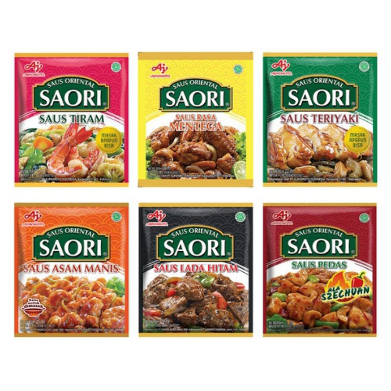 

Saori Saus Mentega / Saori Saus Lada Hitam / Saori Saus Teriyaki / Saori Saus Asam Manis Saori Saus Tiram / Bumbu Teriyaki Saos / Saori Saos Teriyaki Asam Manis Mentega Lada Hitam / Saori Saus Tiram