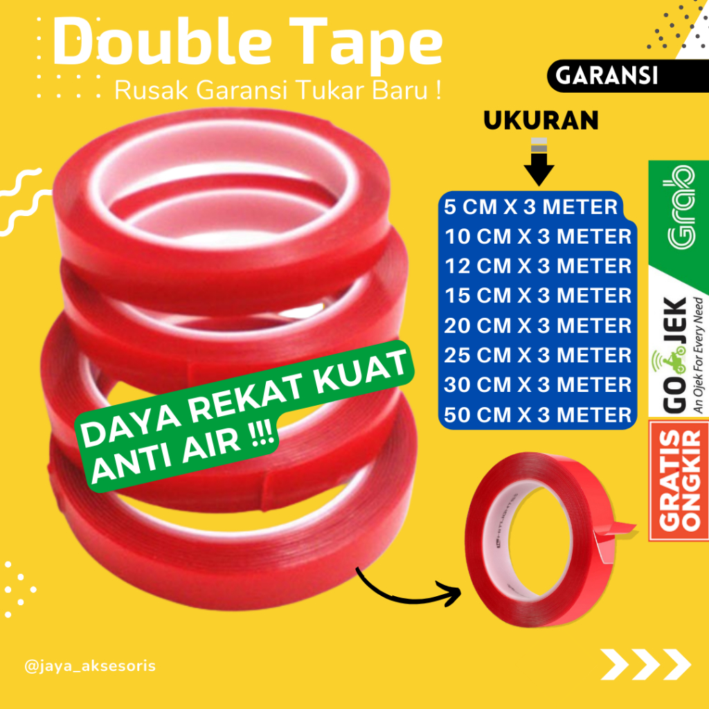 

DOUBLETIP SUPER LENGKET 3M BENING KUAT DOUBLE TAPE NANO FOAM MAGIC DOBEL TIP ANTI AIR ORIGINAL JA47