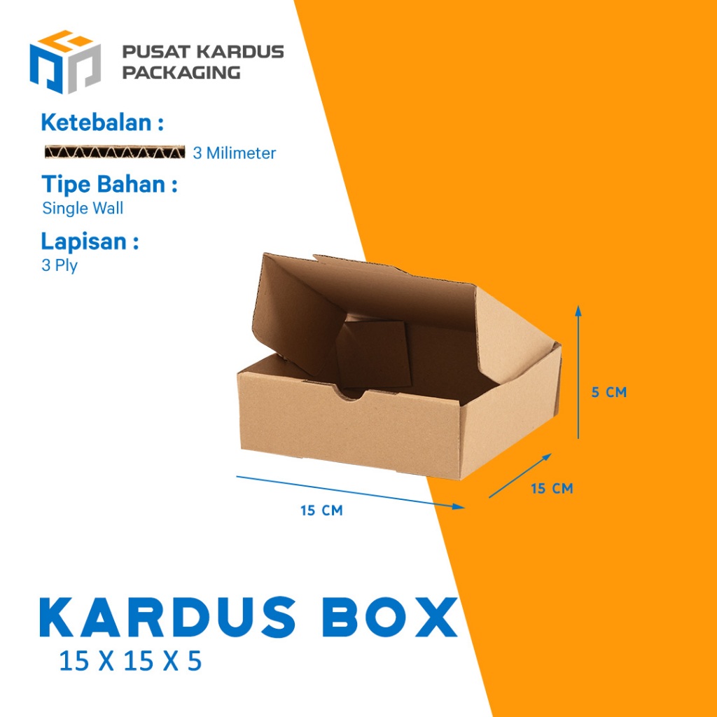 

Kardus Diecut Packaging Polos 15x15x5