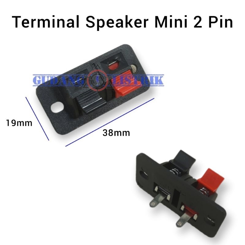 1 Biji Terminal Speaker Jepit Mini 2 Pin Socket Box Speaker Amplifier