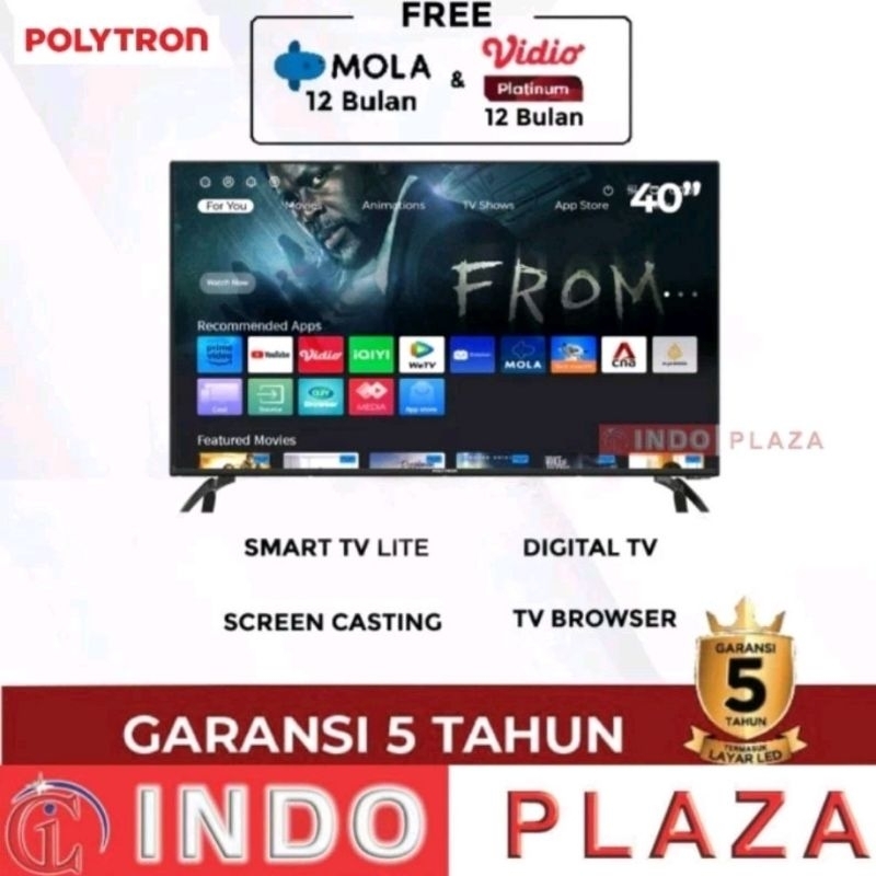 TV POLYTRON 40 / 39 Inch SMART LITE DIGITAL PLD-40CV8969 (Khusus Medan / DIKIRIM SELLER / INSTANT CAR)