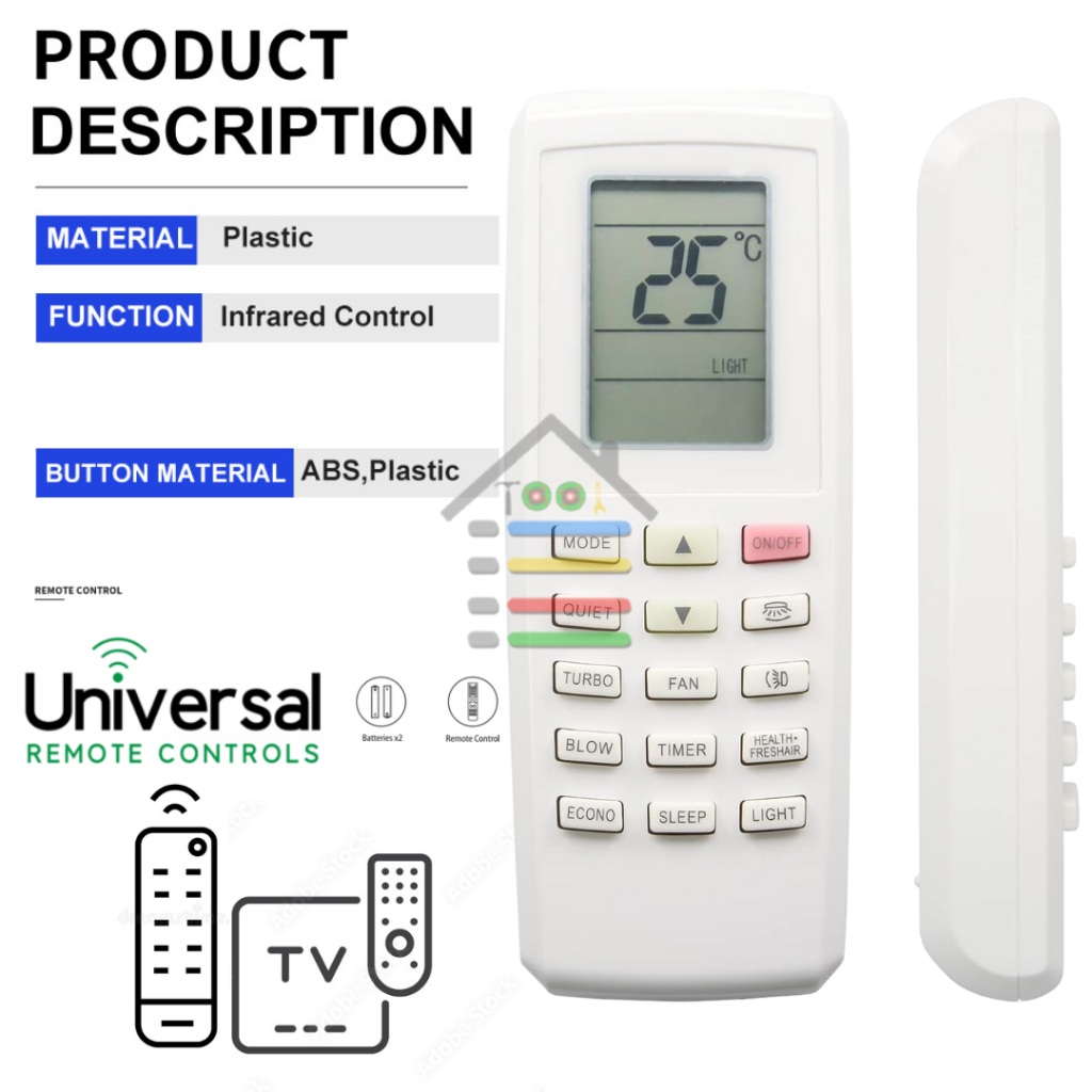 REMOTE AC SHARP GREE SANYO AQUA UNIVERSAL