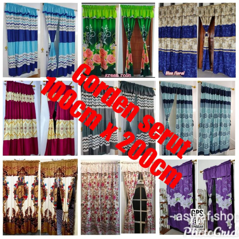 GORDEN SERUT BELAH TENGAH GORDEN PINTU JENDELA GORDEN MINIMALIS 100CM X 200CM