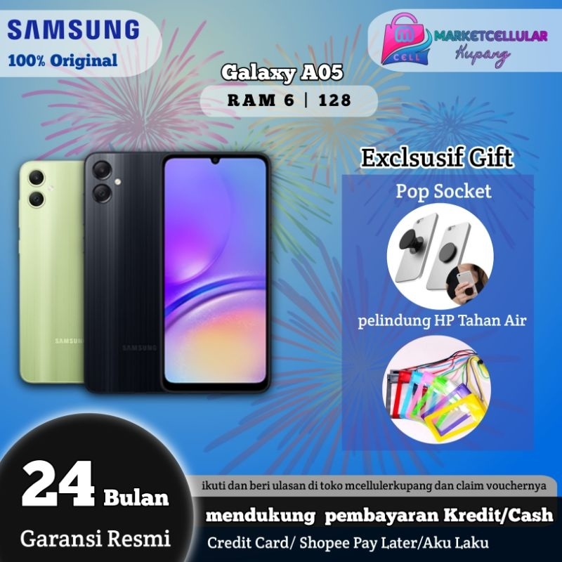 HANDPHONE SAMSUNG GALAXY A05 RAM 6/64GB,4/128GB DAN 6/128 PLUSS BONUS HANYA DI MCELLULAR KUPANG