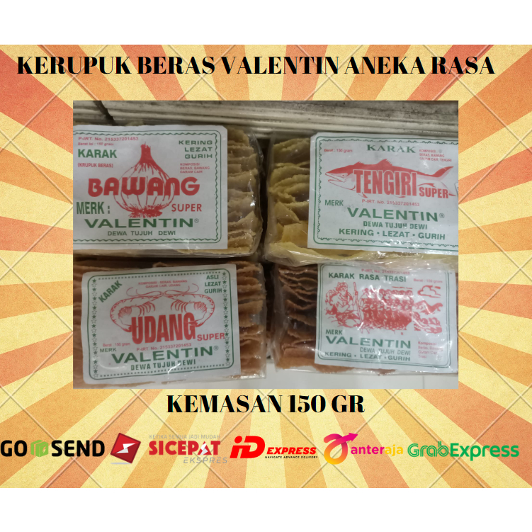 

Karak gendar Valentin asli Solo Surakarta / Kerupuk Beras / Kerupuk Karak bawang , tengiri , terasi , udang