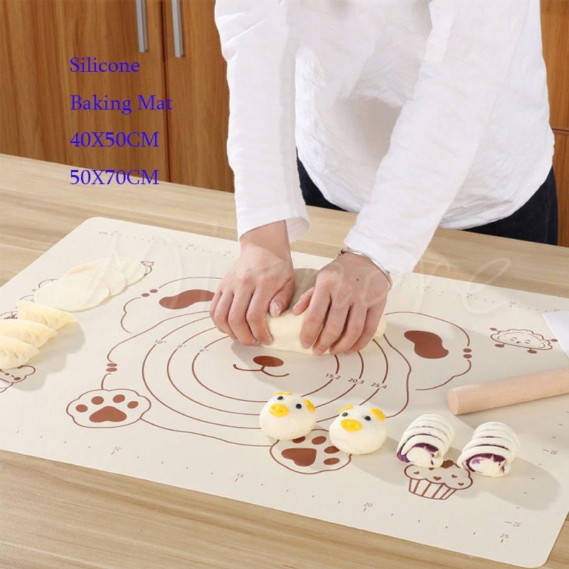 alas adonan silikon Alas adonan kue silicone ukuran jumbo tebal alas giling baking mat matras siliko