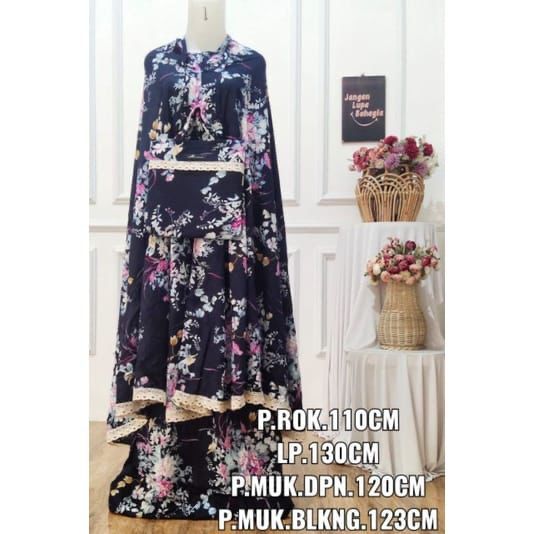 MUKENA DEWASA MOTIF BUNGA SAKURA // MUKENA JUMBO TERLARIS