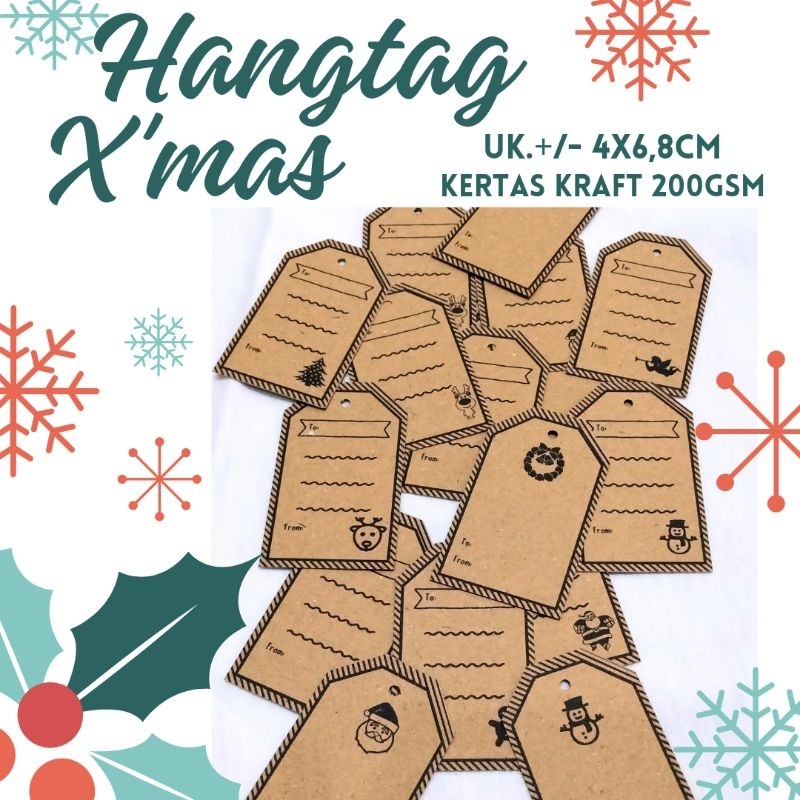 

[ISI 20PCS] HANGTAG NATAL/HANGTAG CHRISTMAS/TAG KUE/TAG HAMPERS/TAG GANTUNG GIFT/TANG GANTUNG KADO KERTAS KRAFT COKLAT TEBAL 200GSM