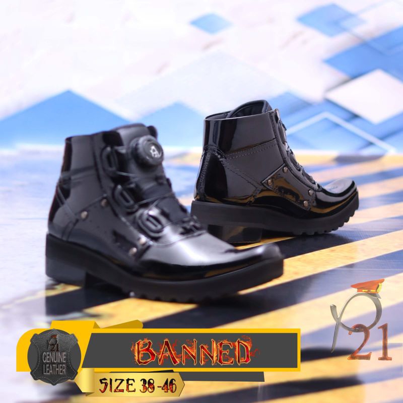 sepatu p21/sepatu banned p21/ sepatu pdl lantas tali putar/sepatu tali putar