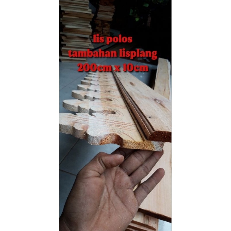 Lis Tambahan kayu mahoni ukuran 200cm x 10cm
