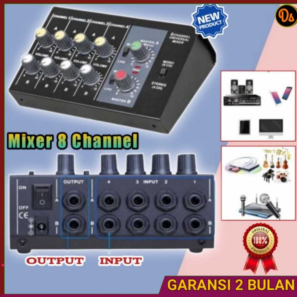 PROMO Mixer mini audio WEITESI Professional Console Karaoke Mixer 8 Channel Input Mic AM-228 Mikser 