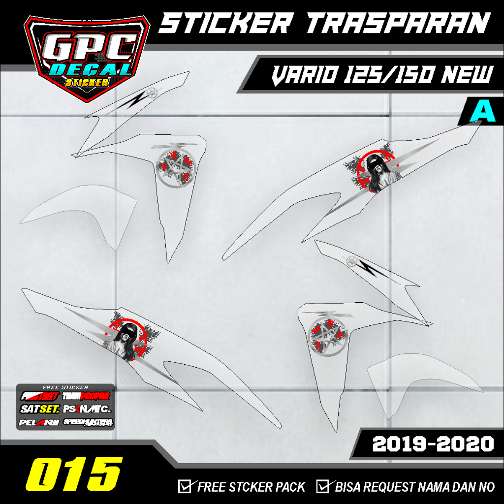 STRIPING VARIO 125/150 FACELIFT NEW DESAIN LADY SATANIC MINIMALIS KEREN GPC DECAL 015