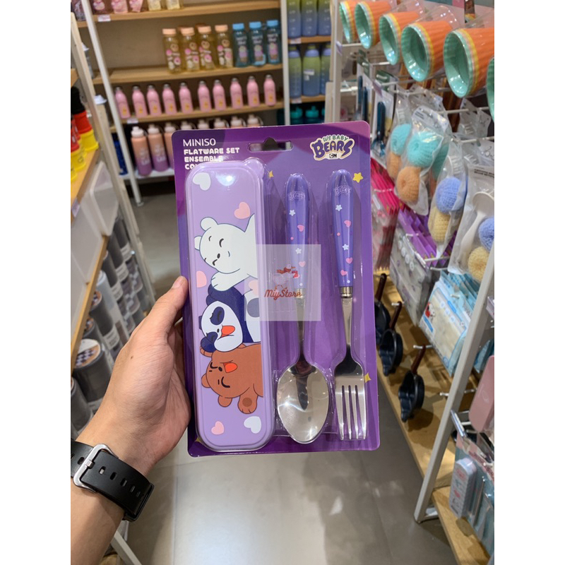 MINISO Alat Makan Set Sendok & Garpu Seri We Baby Bears / We Baby Bears Collection Flatware Set (For