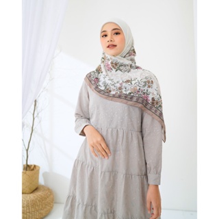 Zoya Vazza Scarf - Kerudung Hijab Segiempat Motif - Bahan French Voal