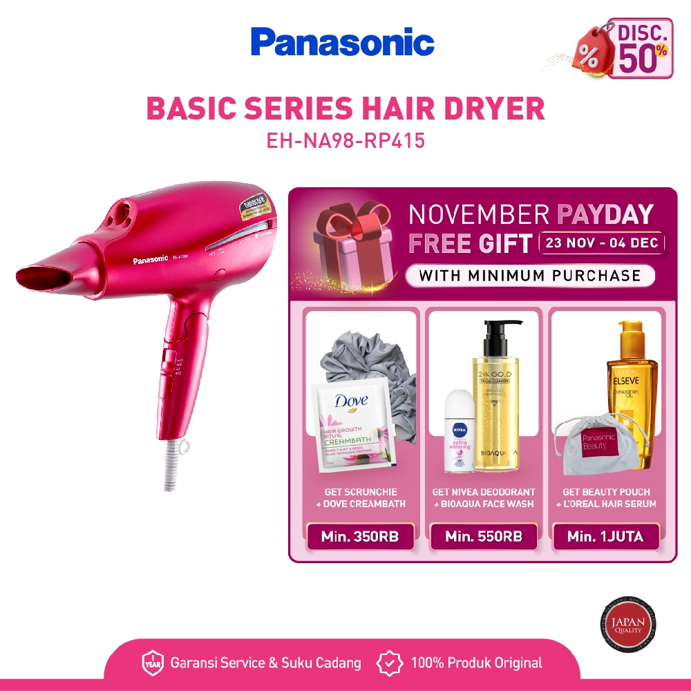 Panasonic EH-NA98-RP415 Hair Dryer Nanoe Series - Rouge Pink
