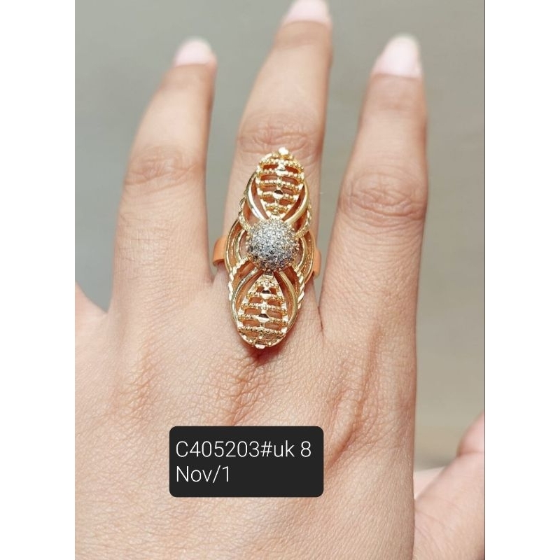 cincin lapis emas dubai panjang mata bulat