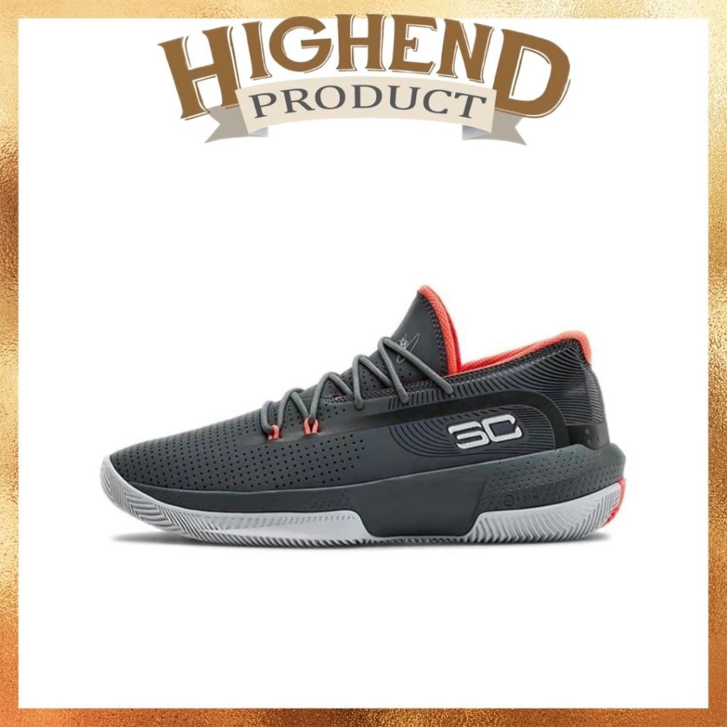 Sepatu Sneakers Basket Pria Under Armour UA SC 3zero iii Grey Men Original 3022048-102