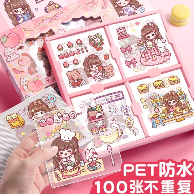 

[KODE U9J2] Stiker Nini isi 100Lembar Stiker Waterproof Viral