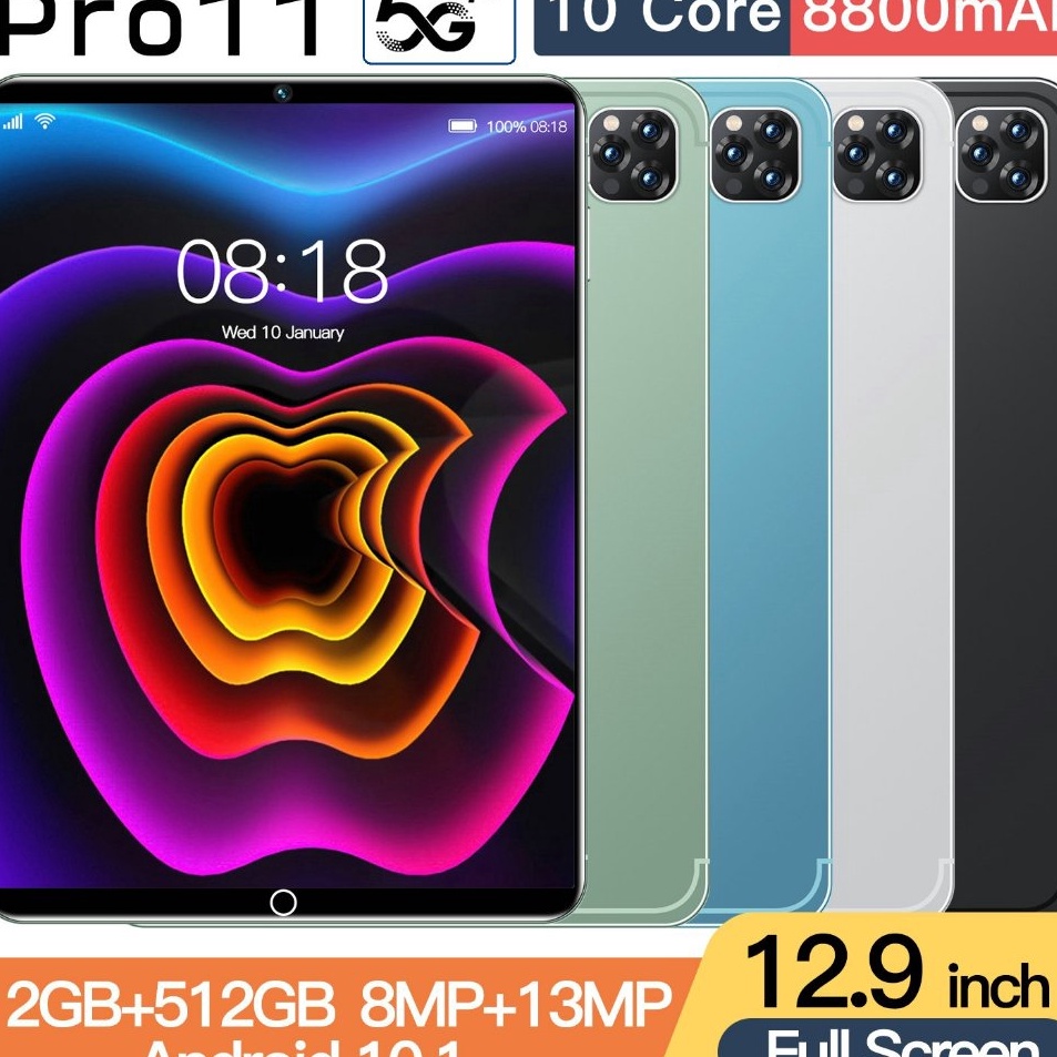 Terlaris 【Bisa COD】Tablet PC Baru Galaxy Pro 11 Tab 12GB + 512GB Tablet Android 10.1inch Layar Full 