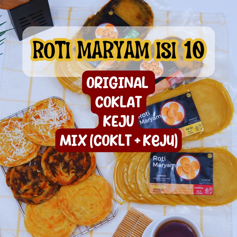 

Spesial Edition Roti Maryam isi 10 | ORIGINAL COKLAT KEJU MIX [COKLAT+KEJU] / CANAI/CANE