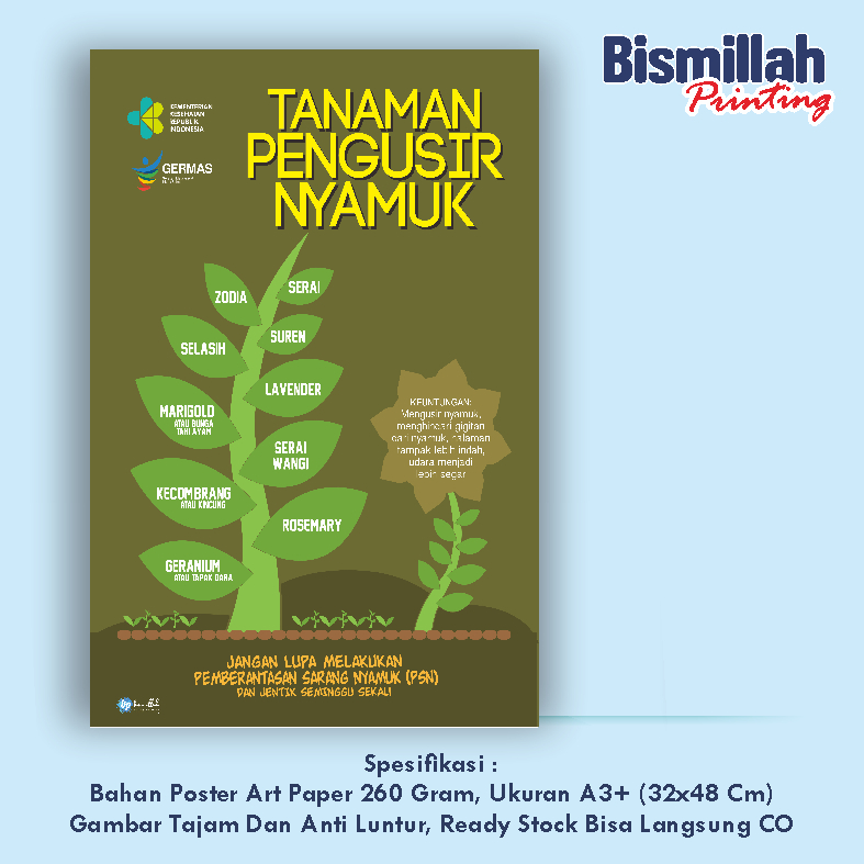 

Poster Kesehatan Tanaman Pengusir Nyamuk