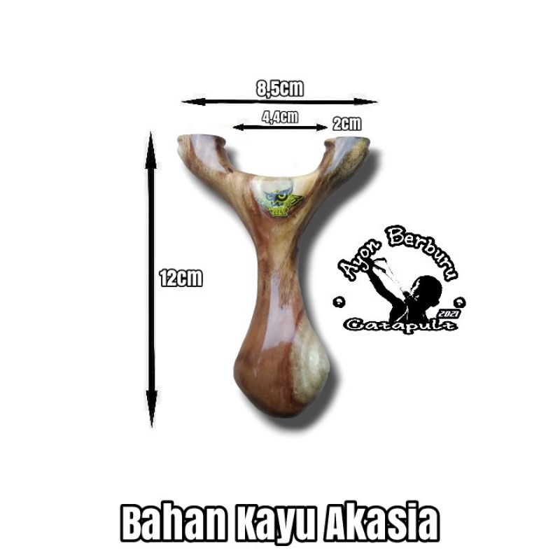 Ketapel OTT dari bahan kayu AKASIA/Ayon Catapult