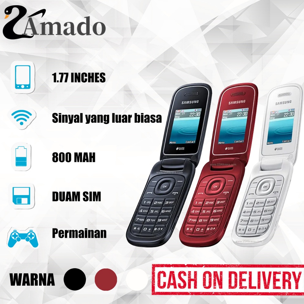 Baru AMADO HP SAMSUNG CARAMEL E1272 TERMURAH HP SAMSUNG  jadul cell phone RY9