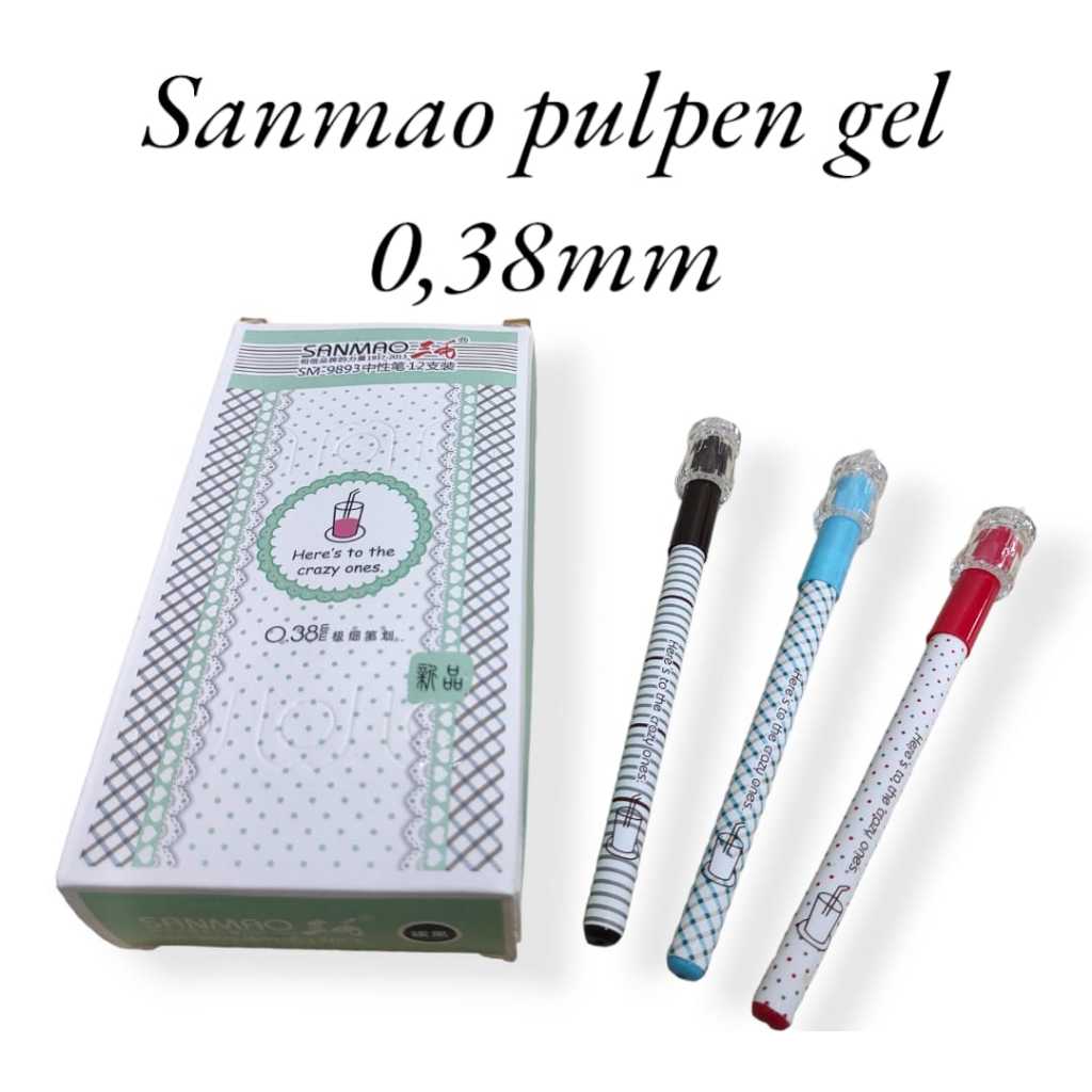 

AS888 - GEL PEN / PULPEN GEL SANMAO SM9893 FANCY ISI 12 WARNA BIRU