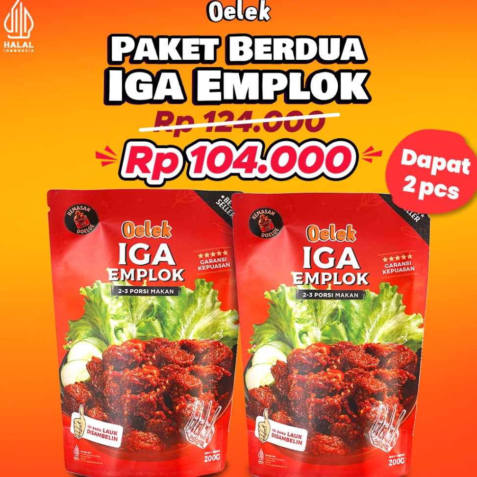 

Diskon Paket Berdua Iga Emplok Oelek - 2 Pack Iga Emplok / Iga Mercon / Iga Sambal / Oseng Iga