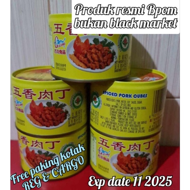 

New Stock Gulong BAK TING /spiced pork cube / bak ting / bak tin non halal