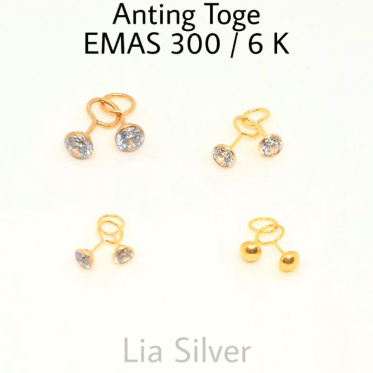 Anting Toge Anak & Bayi EMAS ASLI Kadar 300 / 6K ( TOKO MAS LIA GOLD BEKASI ) anting anak emas  anti
