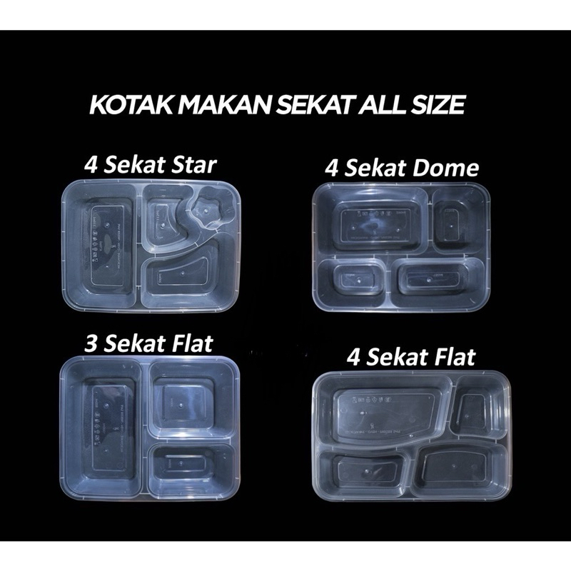 Thinwall bento sekat 4/sekat 3/sekat 4 dome/sekat 4 star viktory