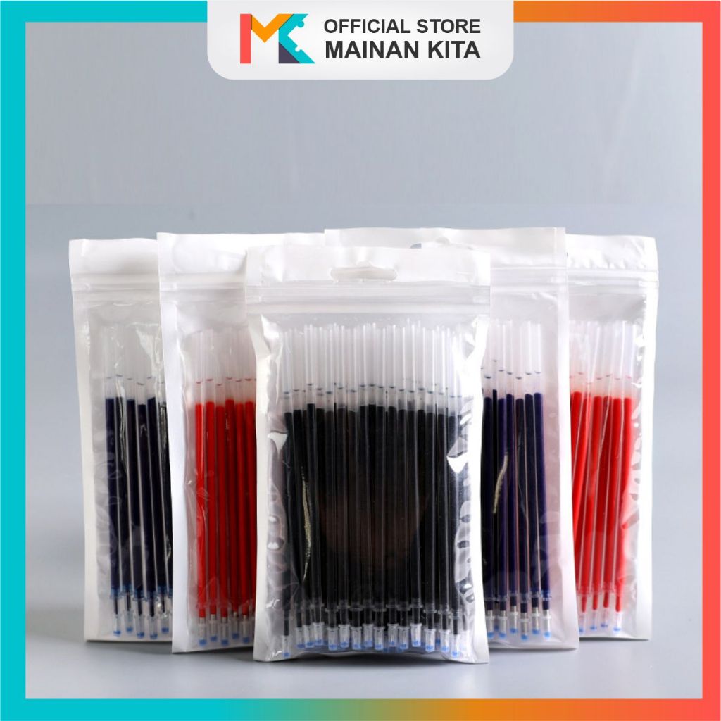 

MK609 Refill Tinta Pena Gel Isi Ulang Tinta Cair Pulpen 0.38mm 50pcs