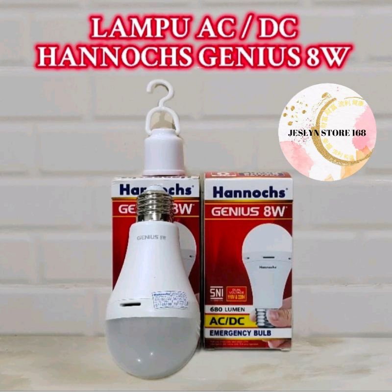 HANNOCHS GENIUS AC/DC  LED 8 WATT LAMPU EMERGENCY LED AC/DC HANNOCHS 8 WATT