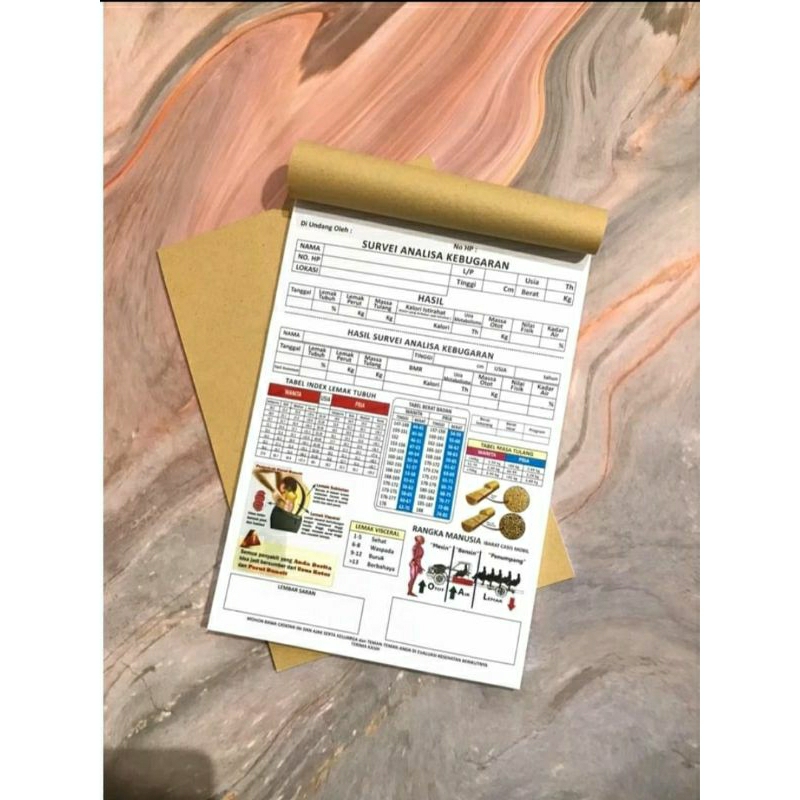 

buku analisa kebugaran/buku monitoring tanita