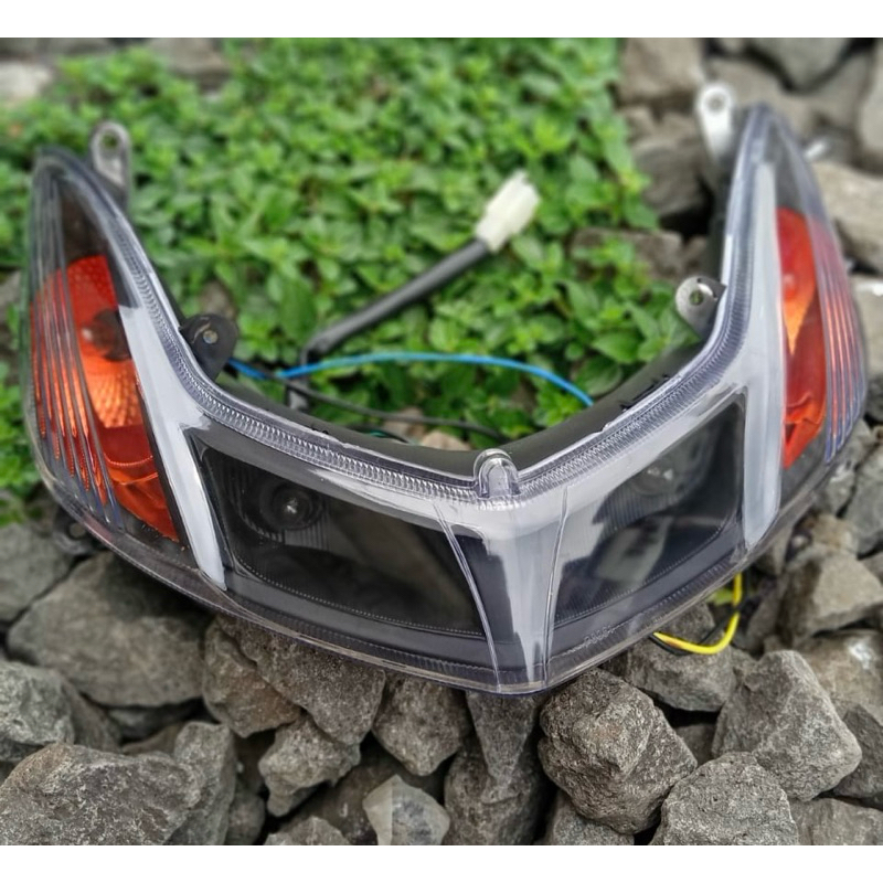 Reflektor Lampu Sen custom Sein custom Mio Smile Smoke hitam Plus Soket Lampu Sen Depan Mio Smile cu